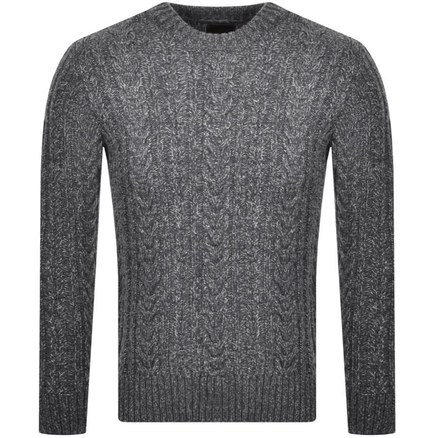 Alternative Image for ProductSuperdry Crew Neck Jacob Cable Knit Jumper Grey1